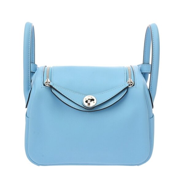 HERMES Lindy Mini 2 Celeste shoulder bag - Picture 1 of 10